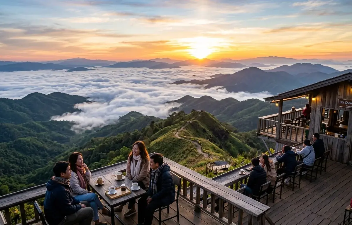 Doi Chang Chiang Rai mountain view and coffee plantation