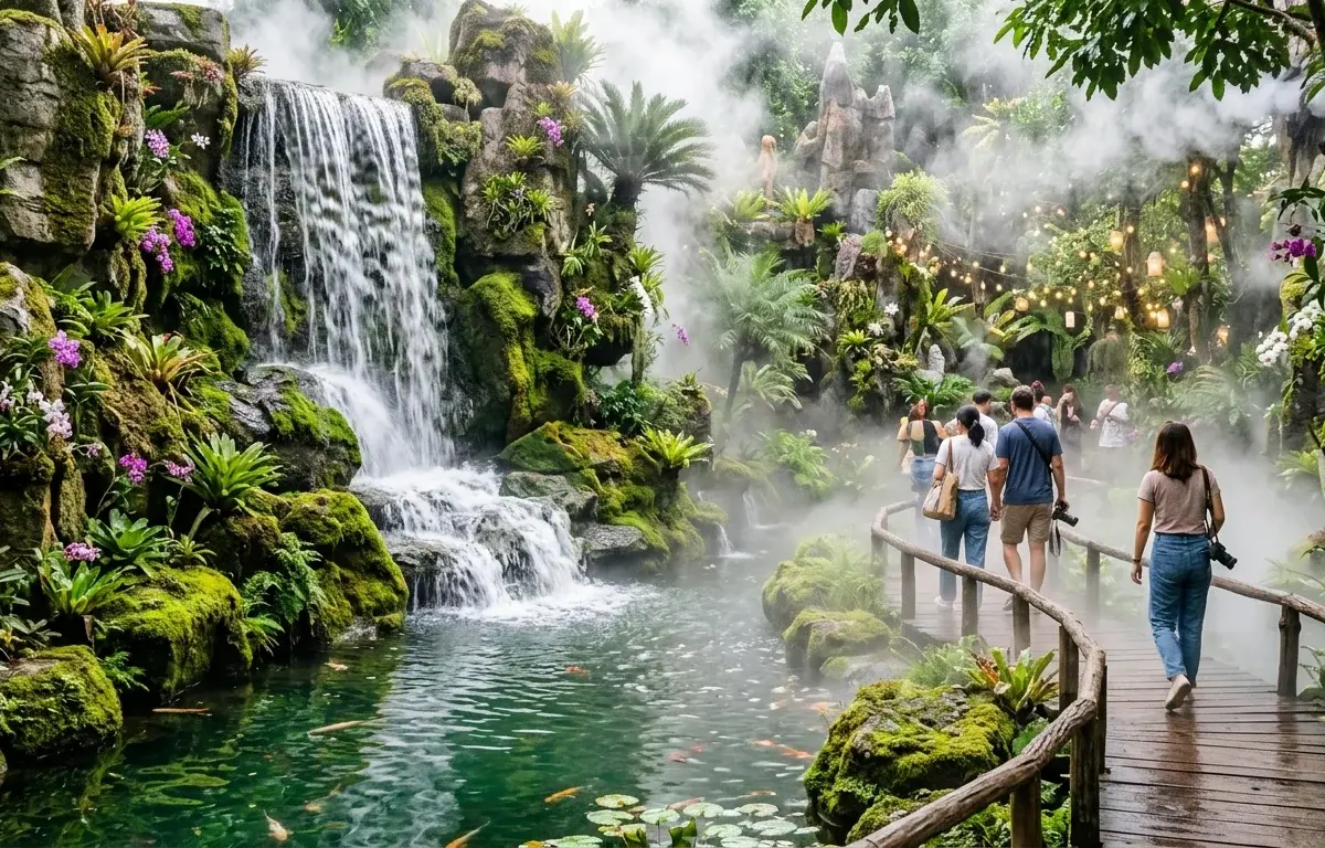 Lalitta Cafe misty rainforest waterfall Chiang Rai